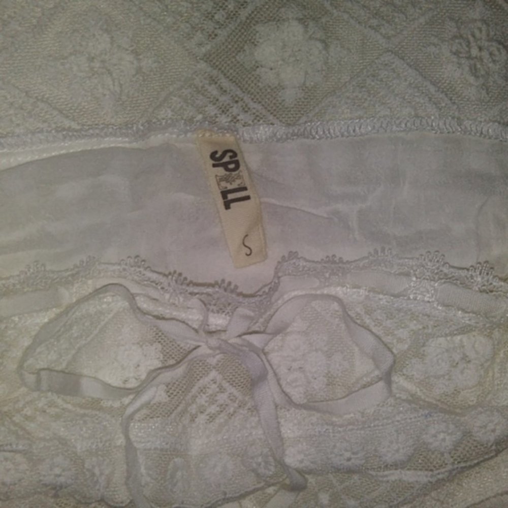 Peaches Sun Dress white lace mini spell designs S - Picture 5 of 9
